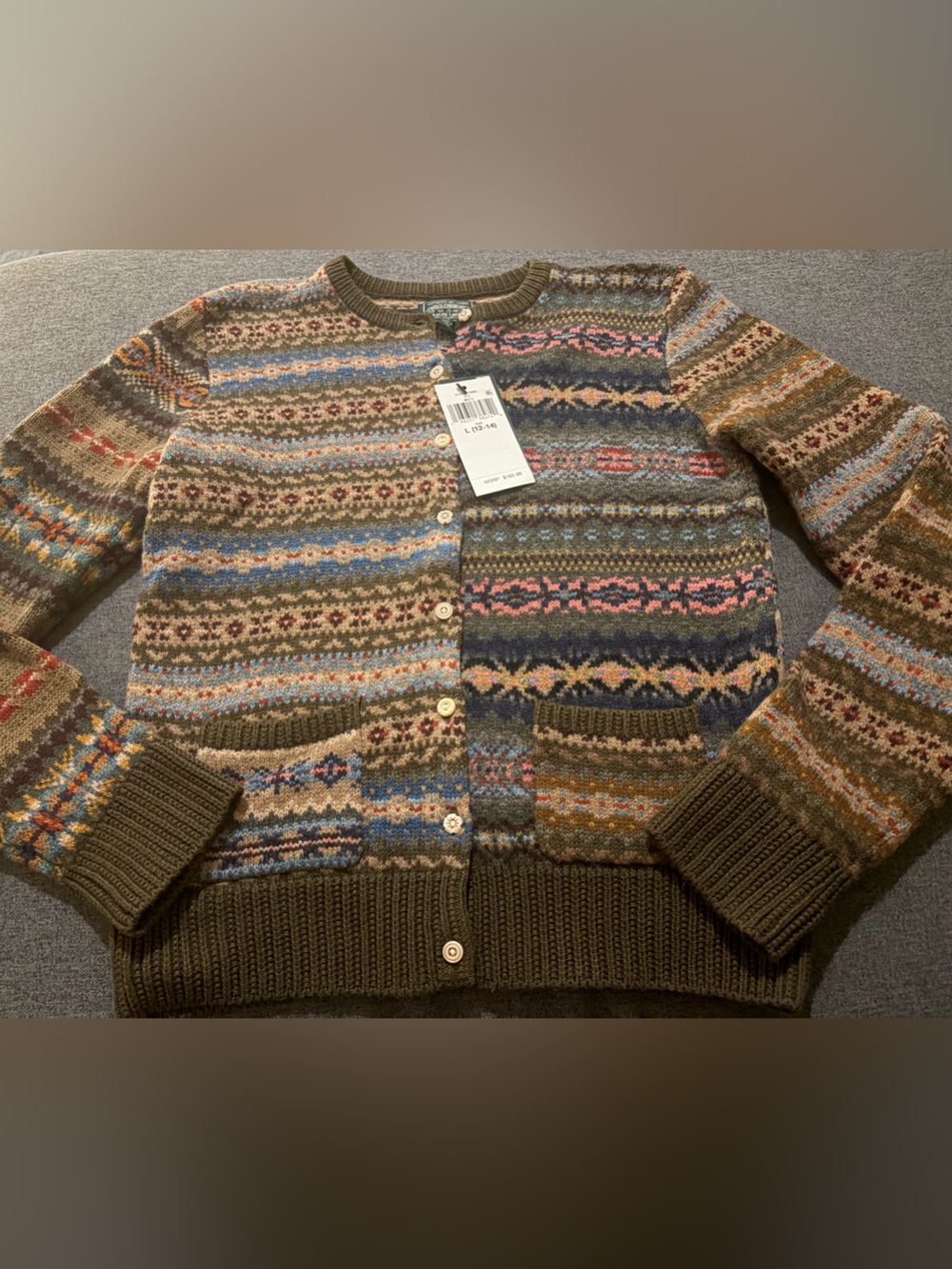 Polo Ralph Lauren Polo Country Fair Isle Cardigan Sweater NWT